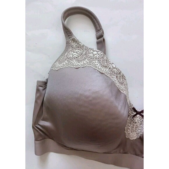 Cacique Lane Bryant Bra Size 44H Light Purple Modern LL Longline Ornate Lace - Picture 5 of 7